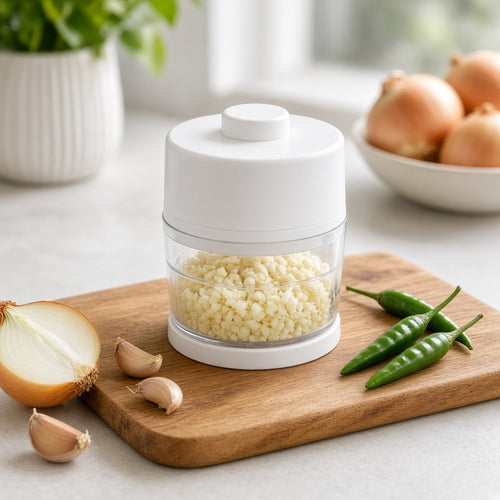 Wireless mini electric chopper in use